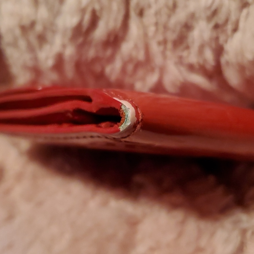 LOUIS VUITTON Vintage Red Snap Wallet w Callouts - Picture 7 of 16